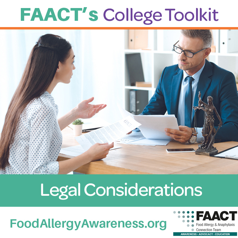 FAACT's College Toolkit Legal Considerations with person talking with lawyer